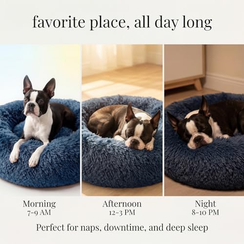 Calming Dog Bed for Medium Dogs Washable Donut 30 inches Anti-Slip Pet Bed - Image 6
