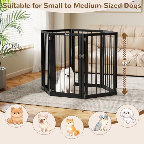32" Extra Tall Free Standing Dog Gate Indoor, Foldable Pet Gate - Image 2