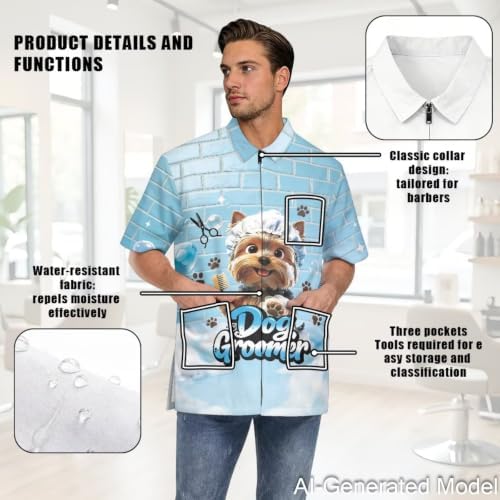 Dog Grooming Smock for Women & Men Water & Hair Repellent - Image 5