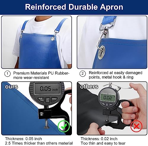 SHEOMERN Heavy Duty Vinyl Industrial Anti-Tear Apron, Chemical Resistant - Image 4