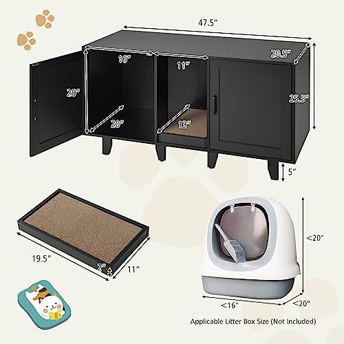 Tangkula Patented Double Cat Litter Box Enclosure - Image 3