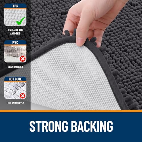 OLANLY Large Bathroom Rugs 59x35, Extra Soft Absorbent Chenille Bath Rugs - Image 6