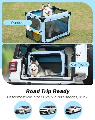 JOYTUTUS Collapsible Dog Crate, 32 Inch Portable Pet Crate - Image 5