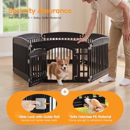 NEWBULIG 24 Inch 6 Panels Dog Playpen, Plastic Pet Play Pen Fence - Image 3