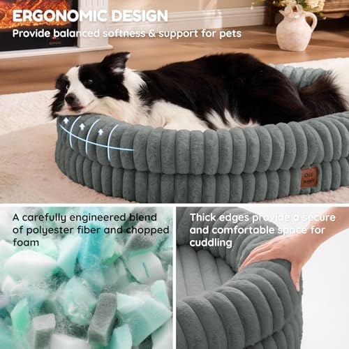 ChiXnuggle Orthopedic Dog Bed, Washable Cover, Faux Fur Bolster Pet Couch - Image 4