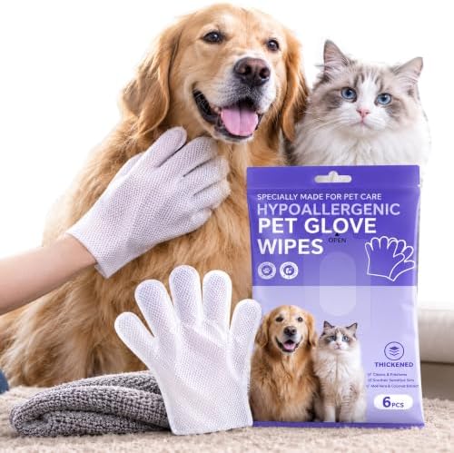 LEVOS 6PCS Pet Glove Dog Cats Wipes Paws and Butt Bath Waterless Cleaning by Unknown