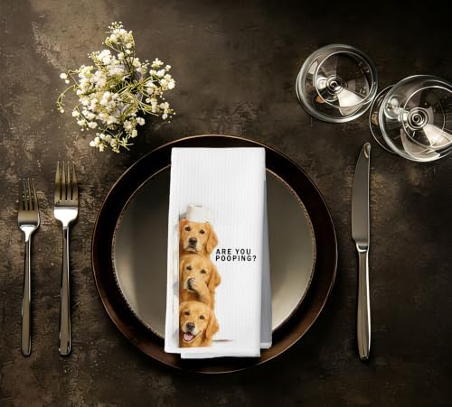 Golden Retriever Dog Bathroom Decor Hand Towels 16x24 in - Image 6
