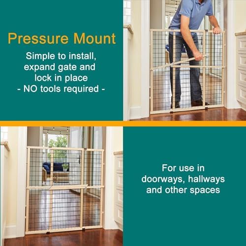 MYPET Wire Mesh Dog Gate: 29.5"-40" Wide, Pressure Mounted - Image 2