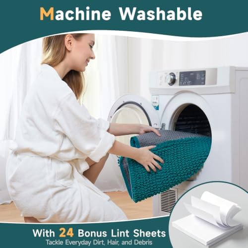 Ophanie Teal Bathroom Rugs Sets 2 Piece, Soft Chenille Bath Mat, Non Slip - Image 6