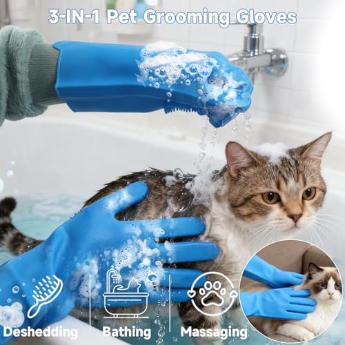 2PCS Dog Bath Supplies, Dog Bath Gloves | Dog Towels 32'' X 16'', Super - Image 2