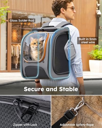 Pecute Cat Backpack Carrier, Large Space Cat Bubble Backpack - Image 3