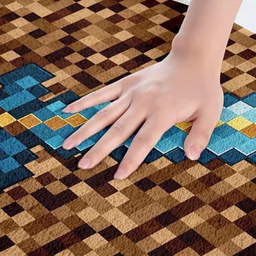 Manfei Pixel Camo Bath Mat, Camouflage Pixelated Sword Kids Mats Rugs, Girls - Image 2