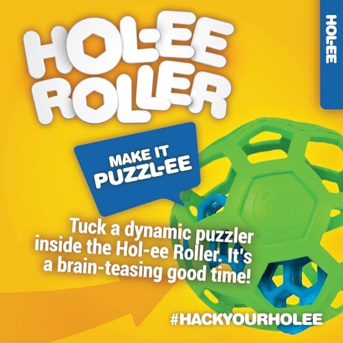 JW Pet HOL-ee Roller Dog Puzzle Ball, Medium 4.5in, Natural Rubber - Image 2