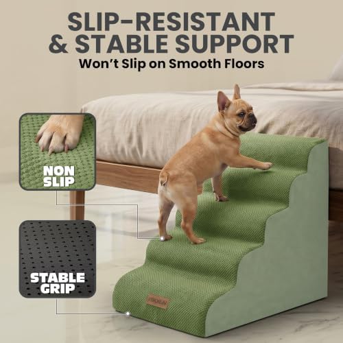 Miorun Dog Stairs for High Beds, 24.5" Foam Pet Ramp Step for Small Dogs - Image 4