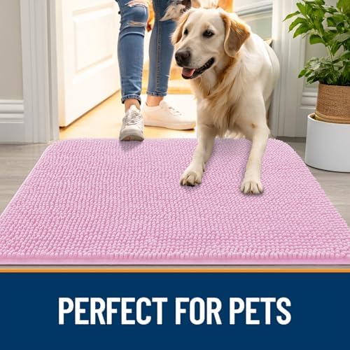 OLANLY Dog Door Mat for Muddy Paws 34x21, Super Absorbent Chenille Mud Mat - Image 6