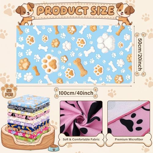 50 Pcs Dog Towels for Drying, Dog Grooming Absorbent Towel - Image 2