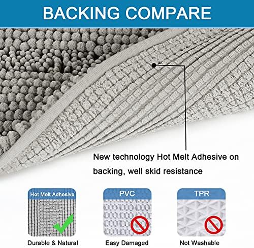 H.VERSAILTEX Bath Rugs for Bathroom Non Slip Bath Mats Extra Thick Chenille - Image 4