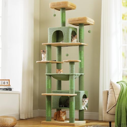 PAWZ Road 81" Cactus Cat Tree XXL Condo Hammock &2 Perches - Image 2