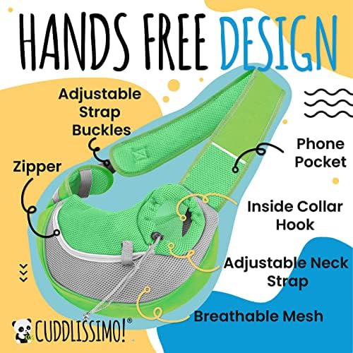 Cuddlissimo Small Dog Sling Carrier, Pet Cat Sling, Puppy Pouch - Image 5