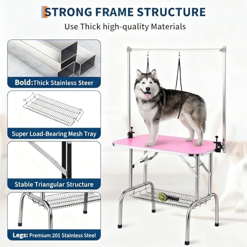 GarveeTech Dog Grooming Table, 36 Inch Pet Grooming Station w/Arm & Noose - Image 2