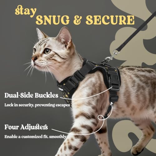 rabbitgoo Cat Harness and Leash Set, Escape Proof Vest, Lunar Prowl - Image 6