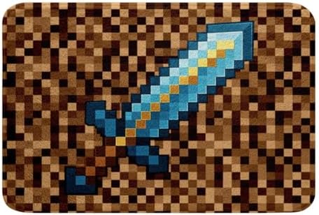 Manfei Pixel Camo Bath Mat, Camouflage Pixelated Sword Kids Mats Rugs, Girls - Image 3