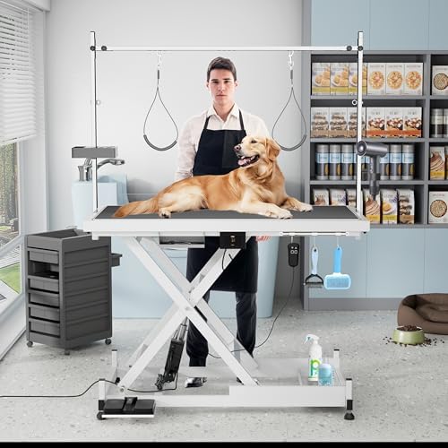 Electric Lift Pet Dog Grooming Table, Upgrade 50 Inch Heavy Duty 9'' -36'' - Image 6