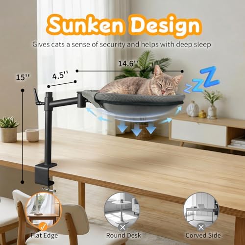 Cat Desk Bed 360° Rotating & Adjustable Cat Bed - Image 2