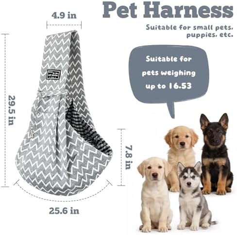 Dog Sling Carrier for Small Dogs and Cats 5–16 lbs, Puppy Carrier Sling - Image 2