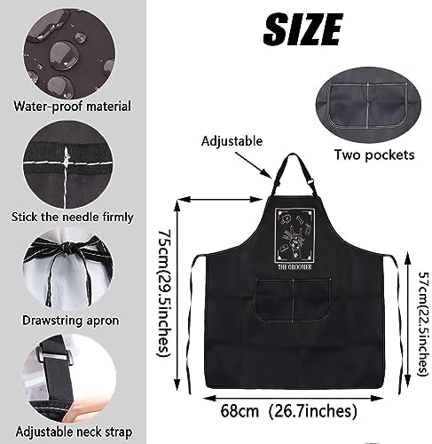 JXGZSO Pet Grooming Apron Dog Groomer Apron The Groomer Sign Apron Dog Stylist - Image 6
