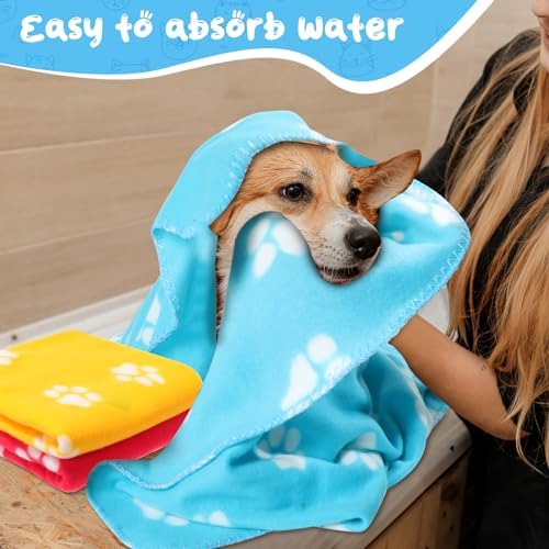Eccliy 20 Pcs Puppy Blanket Fleece Pet Dog Throw, 39 x 35 Inch - Image 4