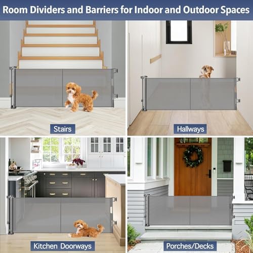 Reinforced 18 Inch Tall Retractable Pet Gate Short Dog Gates to Step Over - Image 5