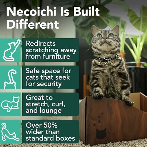Necoichi Hideaway Cat Scratcher Box — Extra Large | Horizontal Scratch Pad + - Image 2