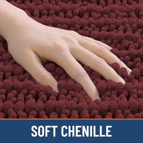 Smiry Bathroom Rugs 40X32, Extra Soft Rubber Backing Chenille Bath Mats - Image 4