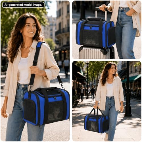 Large Pet Carrier for Cats and Small Dogs, Soft-Sided Travel Carrier - Image 4