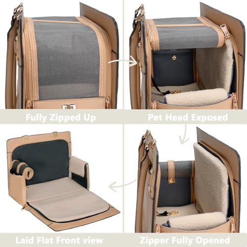 2-in-1 Stylish Dog Purse Carrier Soft-Sided Carriers Travel Tote Bag - Image 4