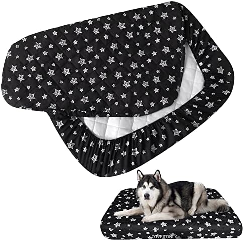 Waterproof Dog Bed Covers Replacement Lovely Black Star Print, 44x54 Inches by Moonsea
