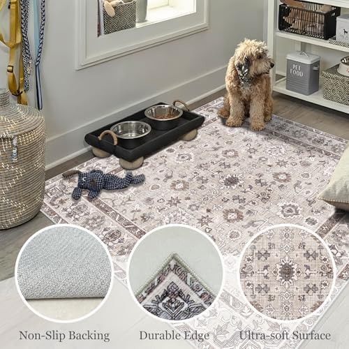 Washable 3x3 Square Rug for Entry Bathroom Kitchen Bedroom Carpet - Image 3