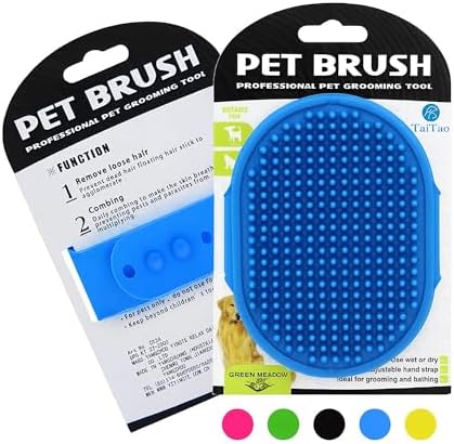Silicone Pet Grooming Brush for Dogs & Cats – Soft Bath Brush, Gentle by Unknown