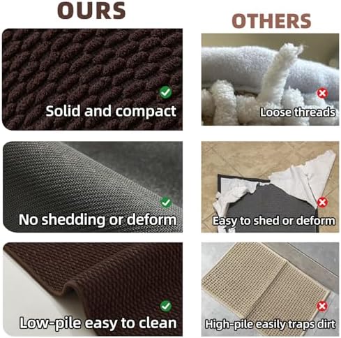 TYUU Bathroom Runner Rugs, Long Bath Mat Runner Washable Thin Quick Dry Low - Image 5