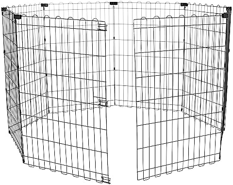 Amazon Basics Portable Foldable Octagonal Metal Exercise Dog Playpen, by AmazonBasics