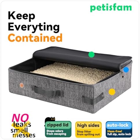Travel Light with Covered Portable Cat Litter Box Without Any Mess. - Image 5
