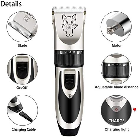 Highdas Dog Clippers for Grooming Low Noise, Cordless Electric Dog Grooming Kit - Image 6