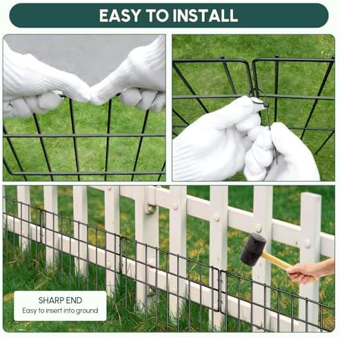 42.5ft x 13in Garden Fence Animal Barrier, 30 Panels No Dig Fence - Image 6