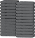 White Classic Wealuxe Dark Gray Washcloths 24 Pack by WhiteClassic