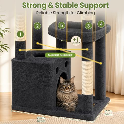 67in Tall Cat Tree Tower for Large Cats, Heavy Duty - Image 5