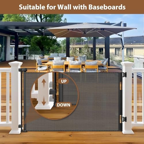 Weatherproof 72" Wide Outdoor Retractable Baby Gates, 6 Ft Outdoor Dog Gate - Image 5