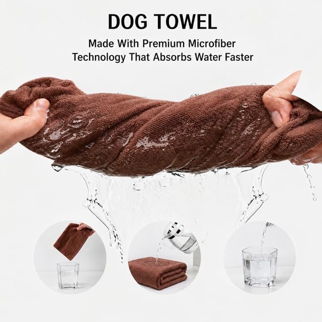 2 Pcs Microfiber Dog Towels for Drying Dogs Large, 55 X 27 Inch - Image 3