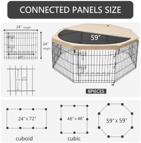PETIME Foldable Metal Dog Exercise Pen/Pet Puppy Playpen Kennels Yard Fence - Image 3