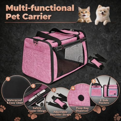 YUDODO 25lbs Cat Carrier Lightproof Soft Sided Pet Carrier - Image 3